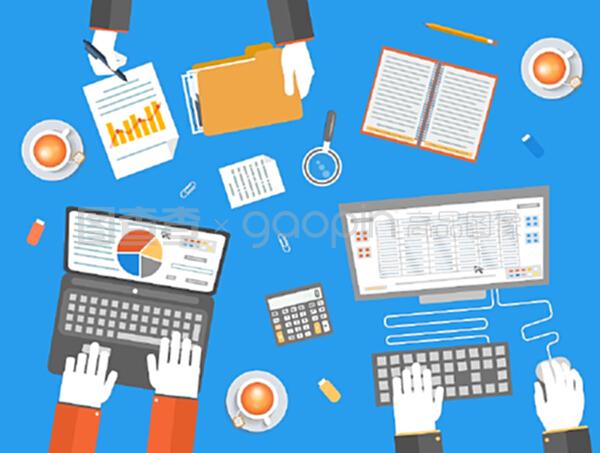 平面設計中的團隊合作 商業(yè)概念與辦公協(xié)作